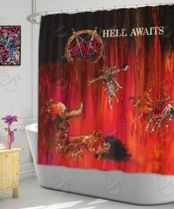 6All Over Shower Curtain - RSS - HELL AWAITS #FDRSL