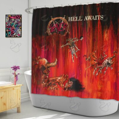 6All Over Shower Curtain - RSS - HELL AWAITS #FDRSL