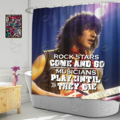 6All Over Shower Curtain - VHA - ROCK STARS AND MUSICIANS FDRVH