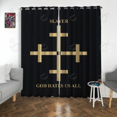 7All Over Window Curtain - RSS - GOD HATES US ALL #FDRSL