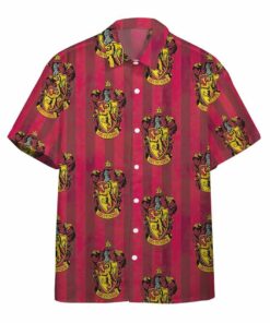3D Harry Potter Hogwarts Gryffindor House Pride Crests Custom Hawaii Shirt_7447