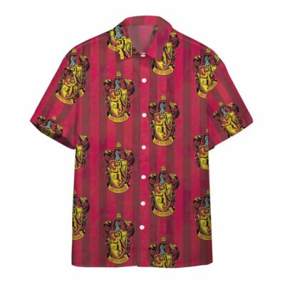 3D Harry Potter Hogwarts Gryffindor House Pride Crests Custom Hawaii Shirt_7447