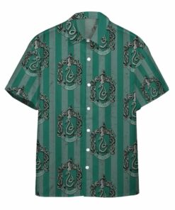3D Harry Potter Hogwarts Slytherin House Pride Crests Custom Hawaii Shirt_7410