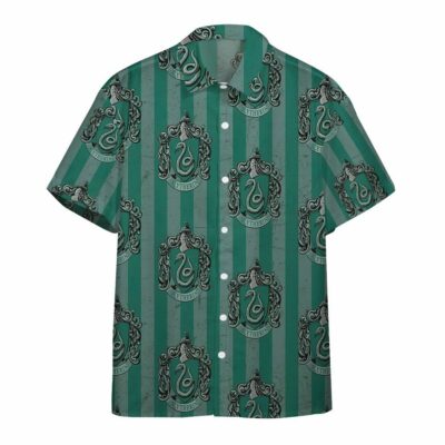 3D Harry Potter Hogwarts Slytherin House Pride Crests Custom Hawaii Shirt_7410