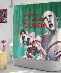 6All Over Shower Curtain - NQN - NEWS OF THE WORLD #FDRQN