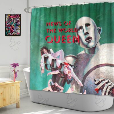 6All Over Shower Curtain - NQN - NEWS OF THE WORLD #FDRQN