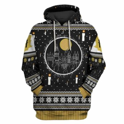   Custom T-shirt - Hoodies HP HOGWARTS CASTLE CANDLES Apparel_2202