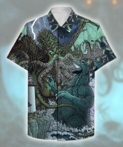 Godzilla Vs Cthulhu Hawaiian Shirt GZLHW14