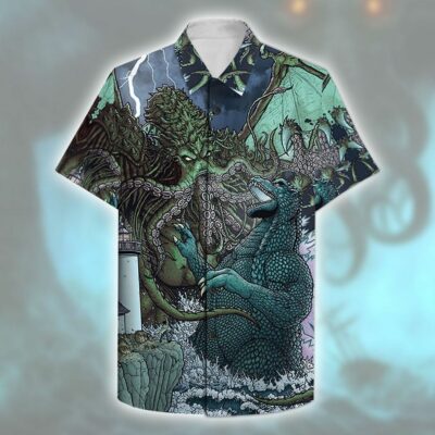 Godzilla Vs Cthulhu Hawaiian Shirt GZLHW14