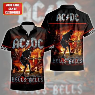 Personalized AC Hells Bells Tropical Hawaii Shirt Beach Short S080403