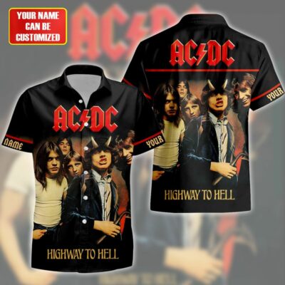Personalized AC High Way To Hell Tropical Hawaii Shirt Beach Short S080404