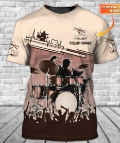 Personalized Name Drum Player All Over Printed Unisex Shirt - LP02