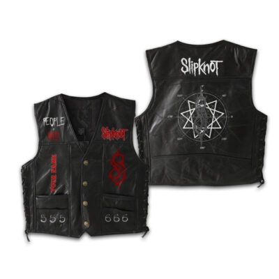 Slipknot Sleeveless Leather Vest HP SL3DLVHP040425