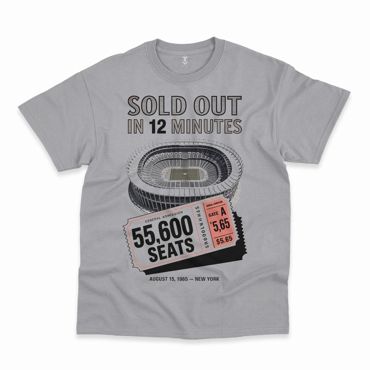 55,600 — Shea Stadium August 15 1965 — Concert Heritage Tee — Design I
