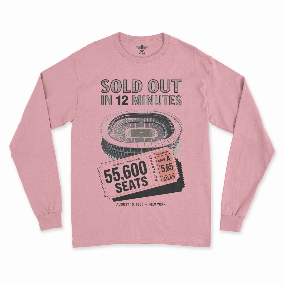 55,600 — Shea Stadium August 15 1965 — Concert Heritage Tee — Design I