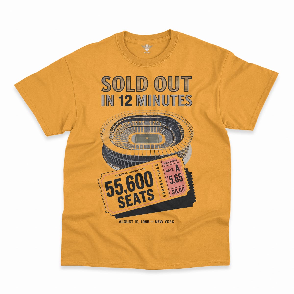 55,600 — Shea Stadium August 15 1965 — Concert Heritage Tee — Design I