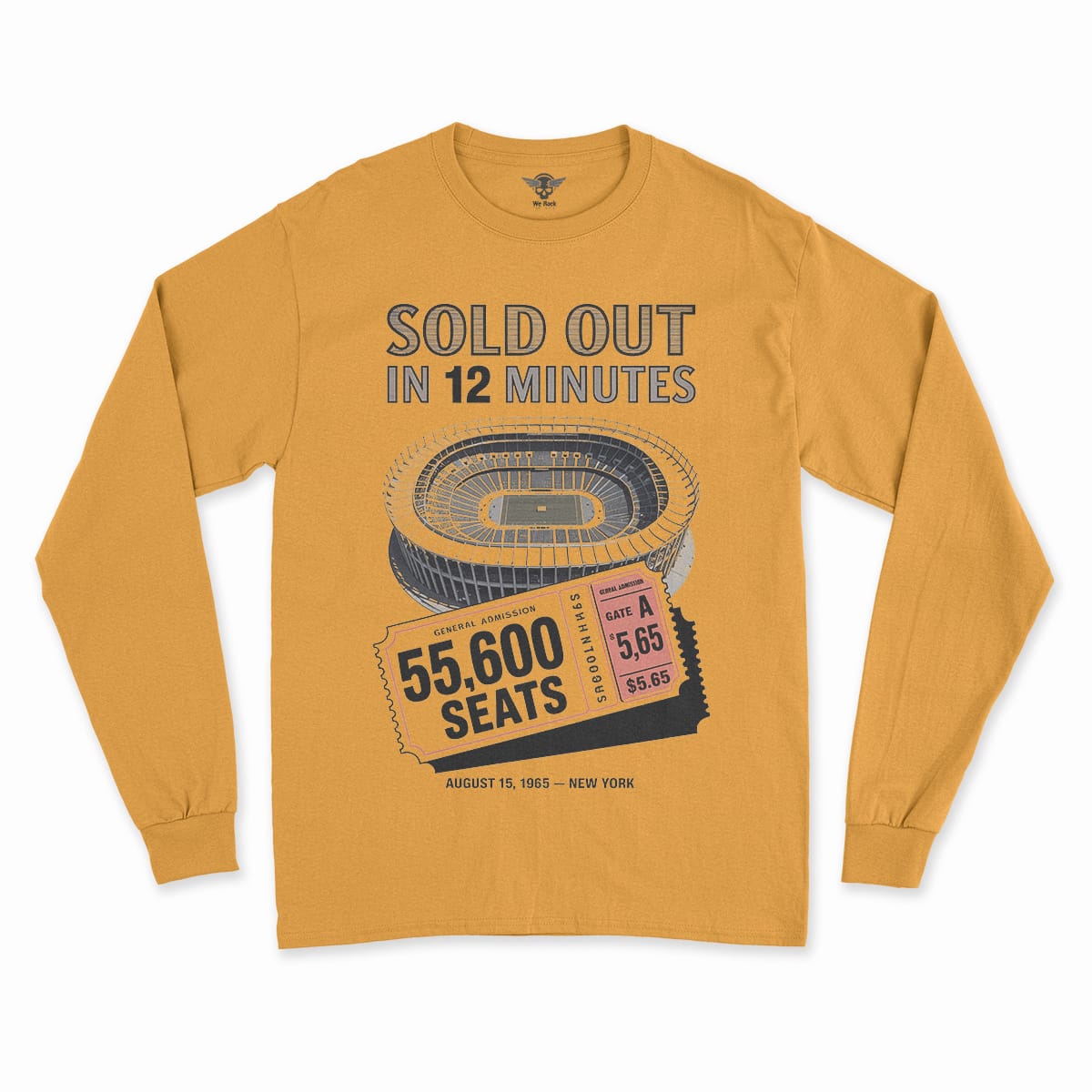 55,600 — Shea Stadium August 15 1965 — Concert Heritage Tee — Design I