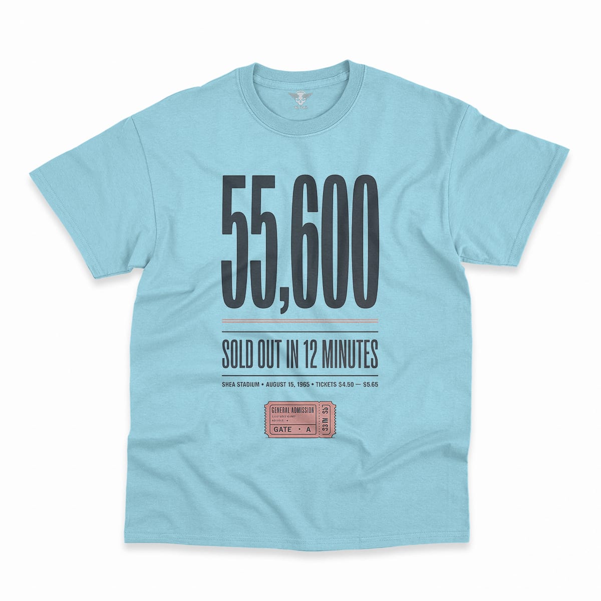55,600 — Shea Stadium August 15 1965 — Concert Heritage Tee — Design II