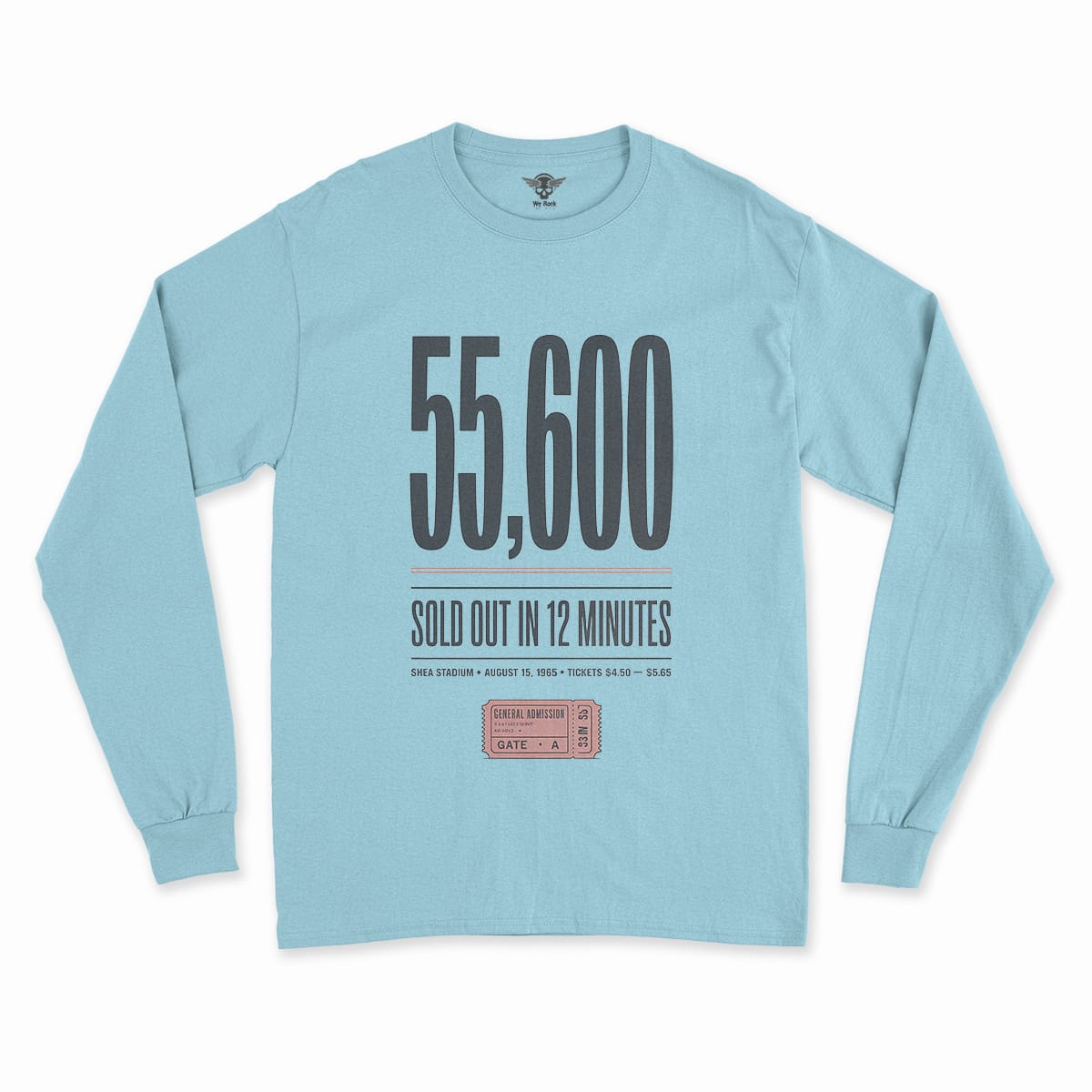 55,600 — Shea Stadium August 15 1965 — Concert Heritage Tee — Design II