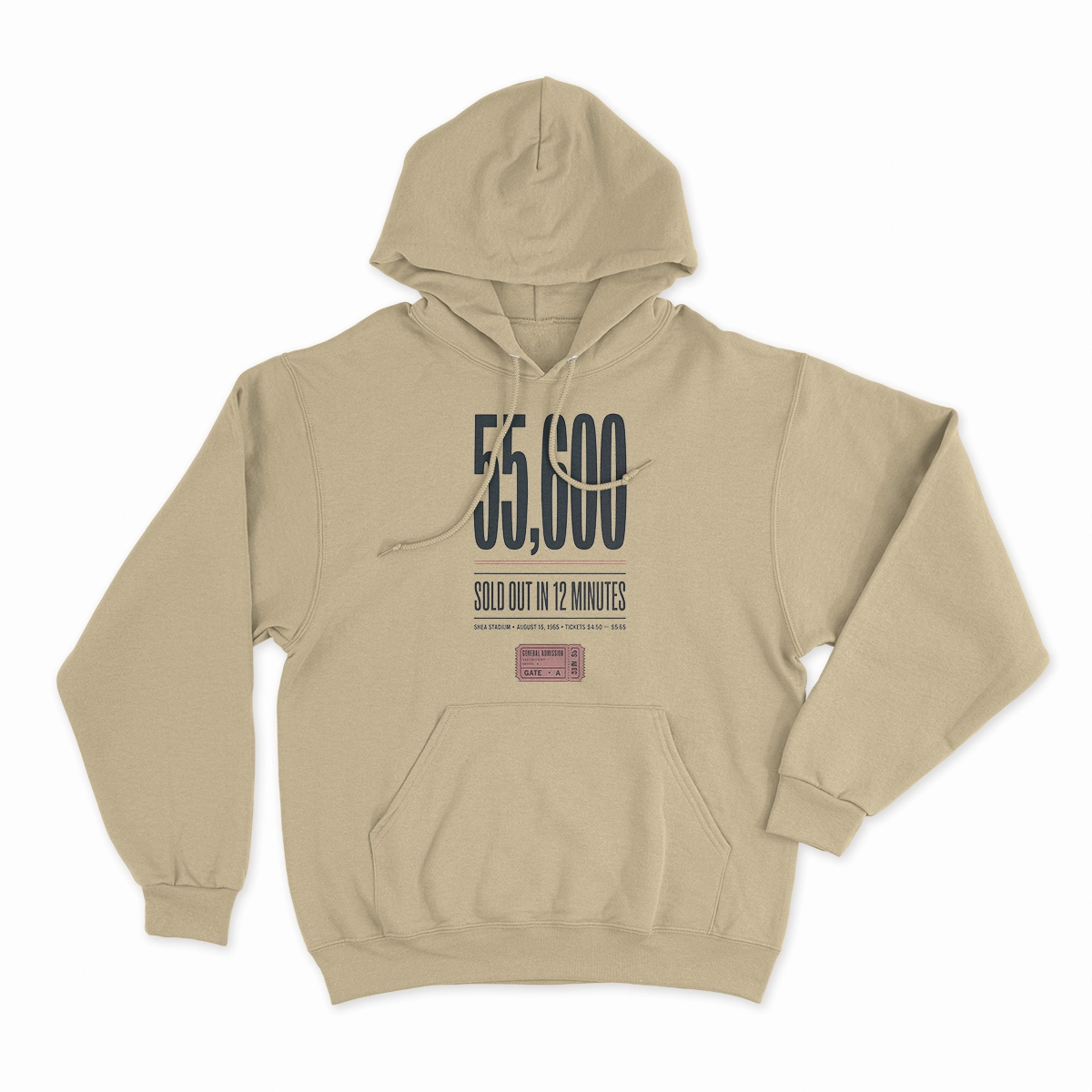 55,600 — Shea Stadium August 15 1965 — Concert Heritage Tee — Design II