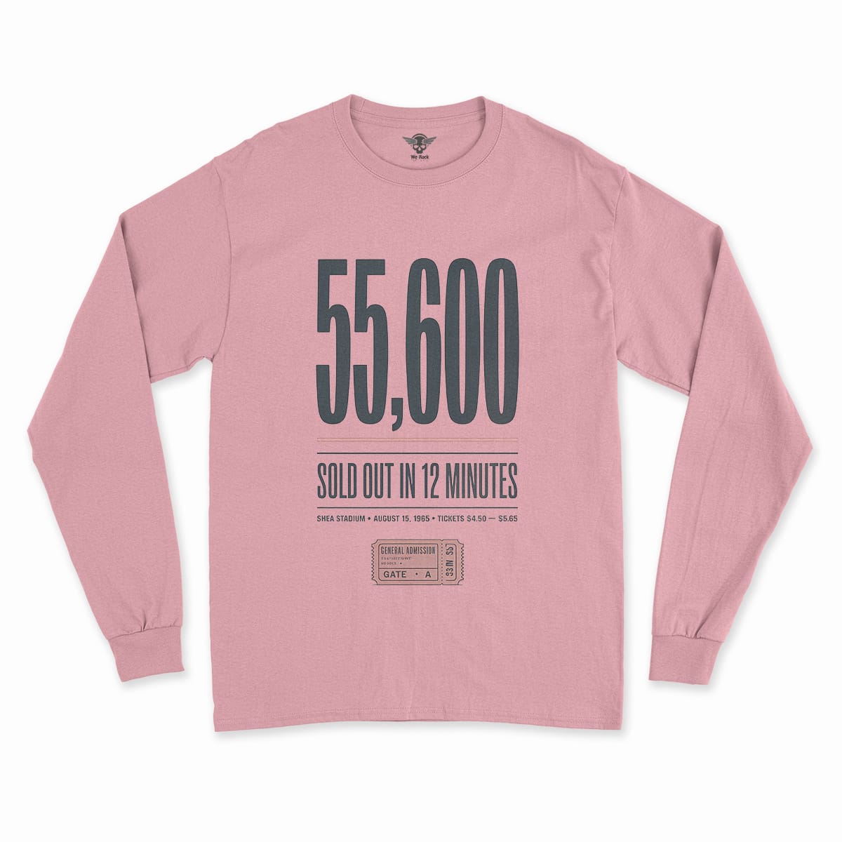 55,600 — Shea Stadium August 15 1965 — Concert Heritage Tee — Design II