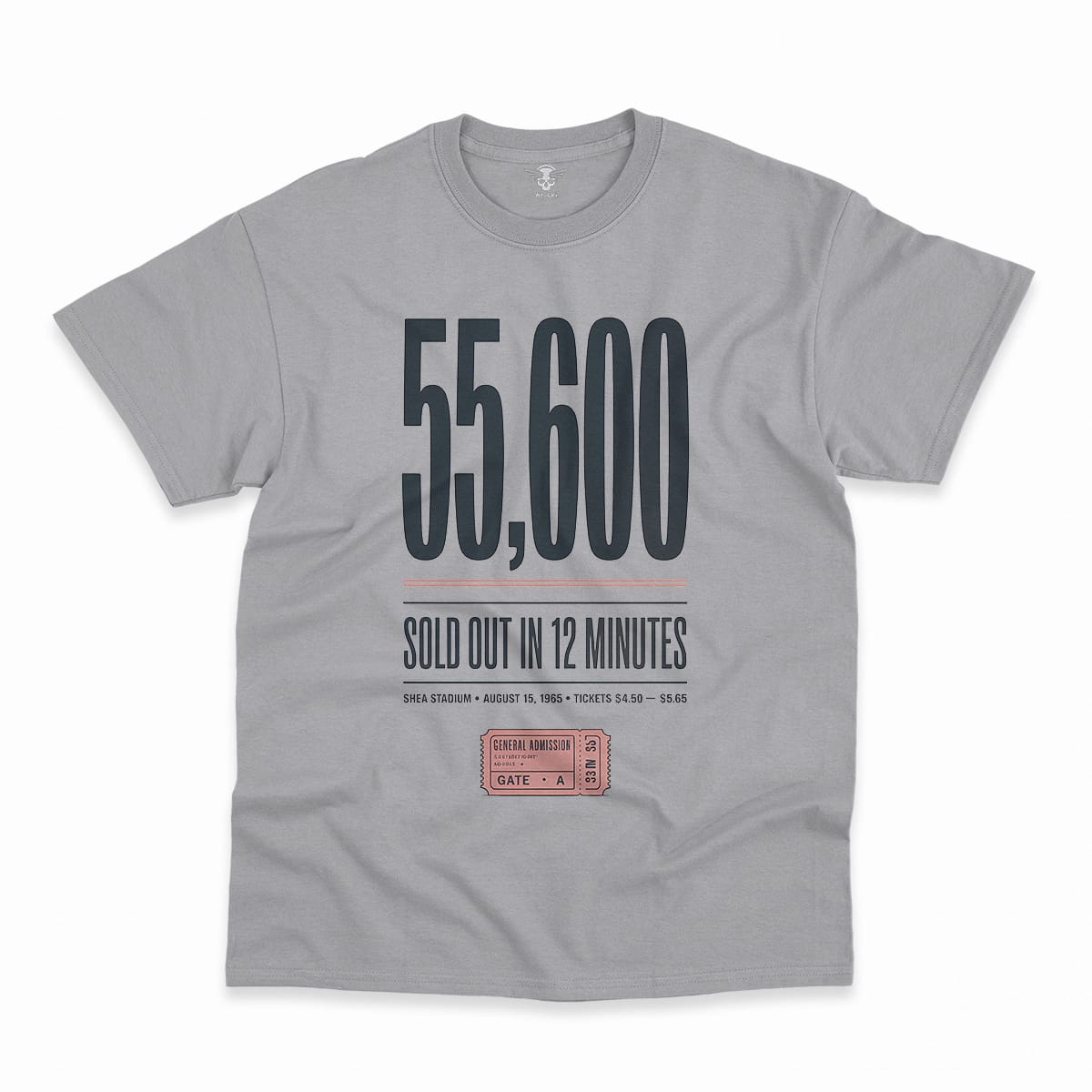 55,600 — Shea Stadium August 15 1965 — Concert Heritage Tee — Design II