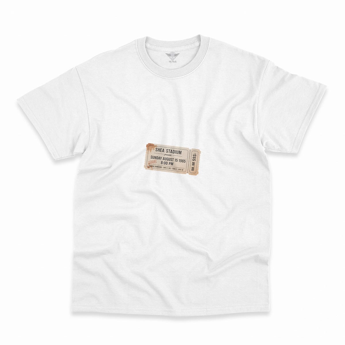 55,600 — Shea Stadium August 15 1965 — Concert Heritage Tee — Design III