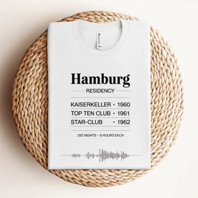 Hamburg Nights — 8 Hours Every Night — Reeperbahn 1960 Rock Heritage Tee — Scholar Edition