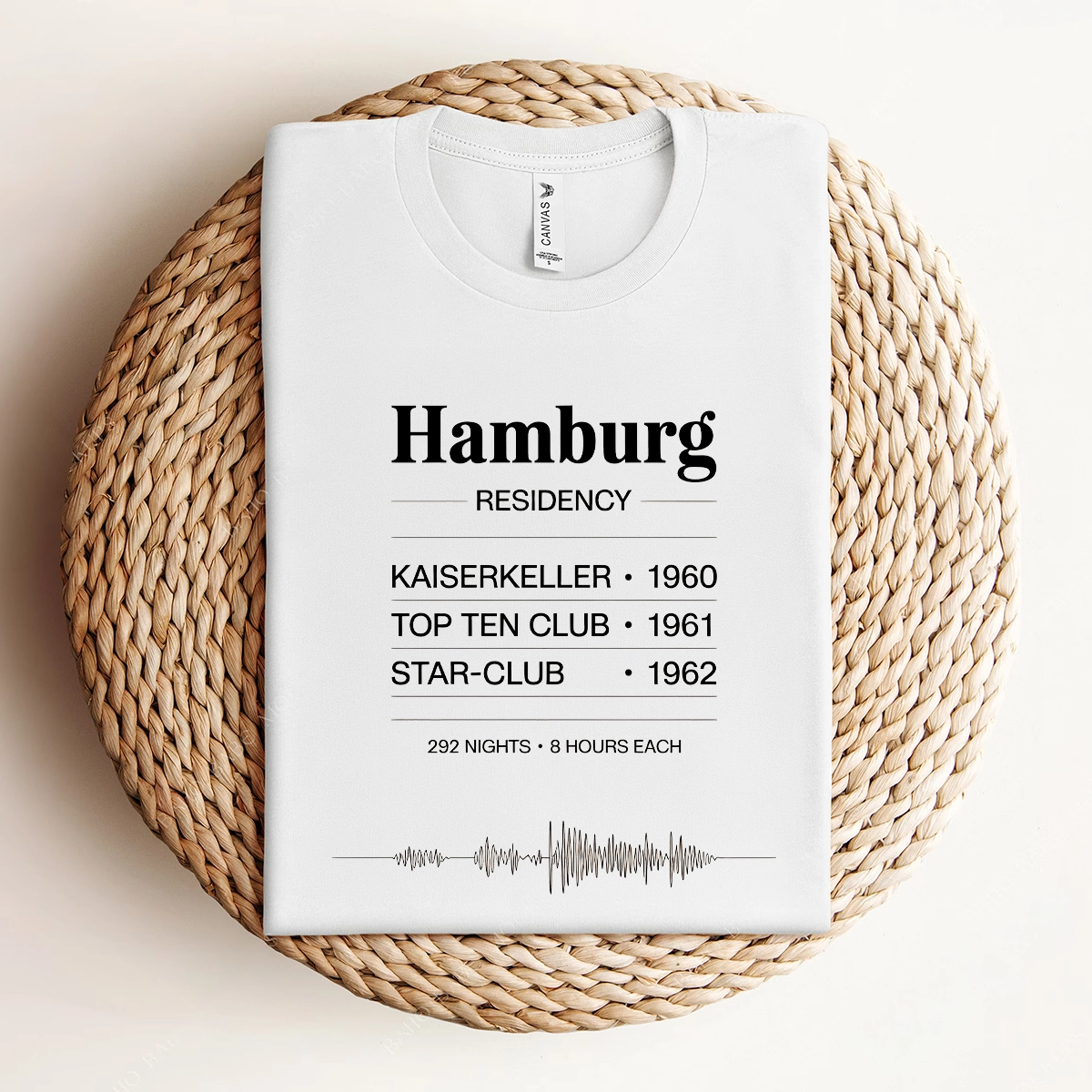 Hamburg Nights — 8 Hours Every Night — Reeperbahn 1960 Rock Heritage Tee — Scholar Edition
