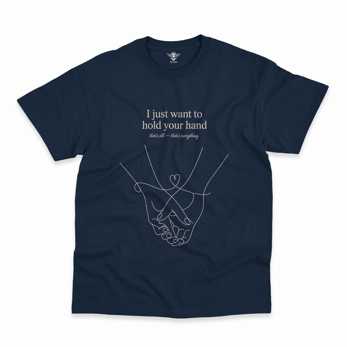 Hold Your Hand — December 1963 Minimalist Love Rock Tee — Design I