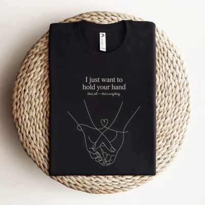 Hold Your Hand — December 1963 Minimalist Love Rock Tee — Design I