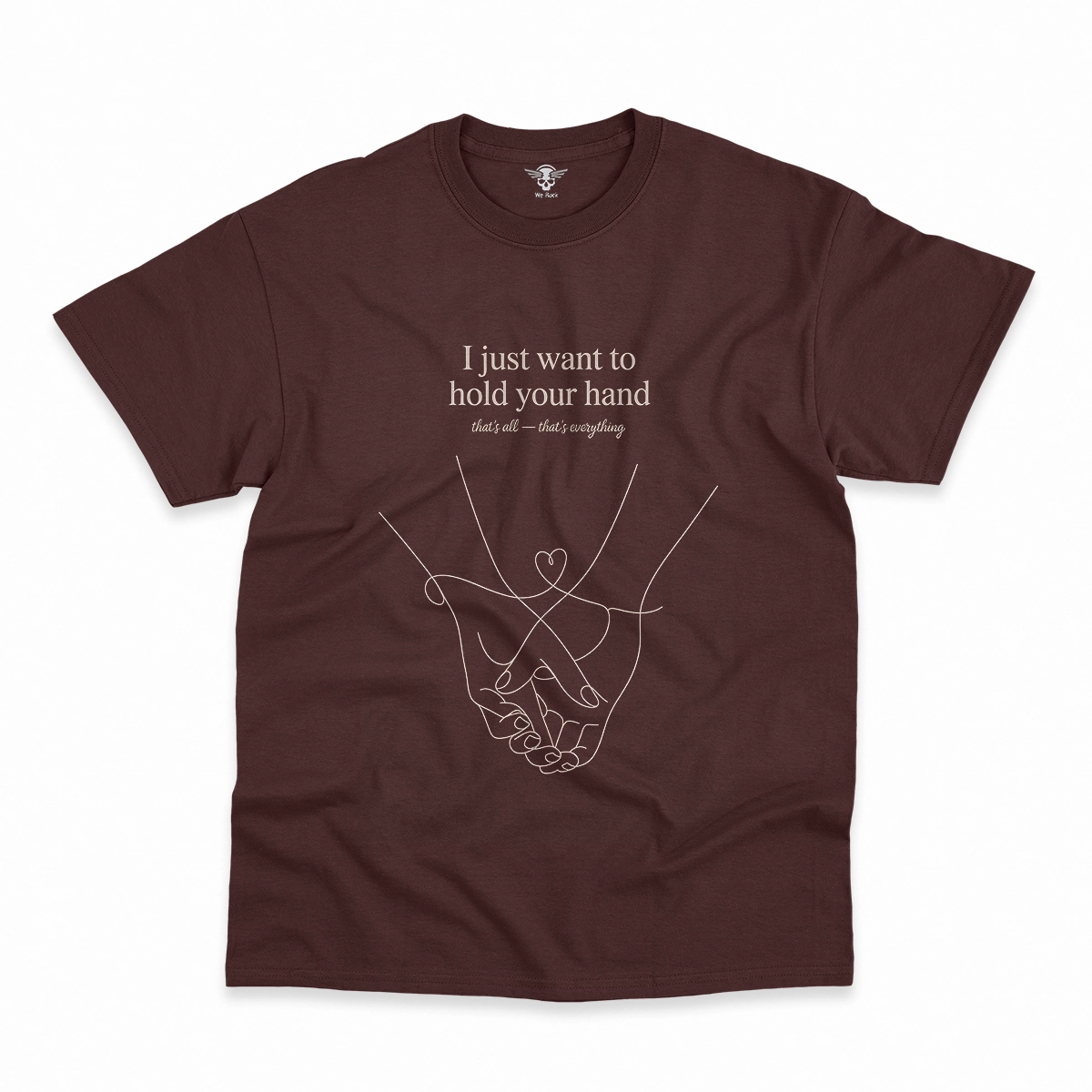 Hold Your Hand — December 1963 Minimalist Love Rock Tee — Design I
