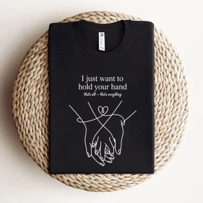Hold Your Hand — December 1963 Minimalist Love Rock Tee — Design II