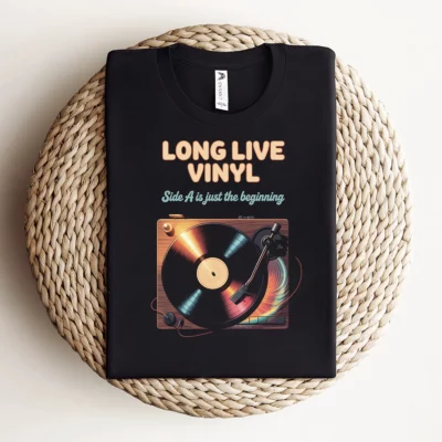 Long Live Vinyl — Side A Is Just the Beginning Rock Tee — Design I