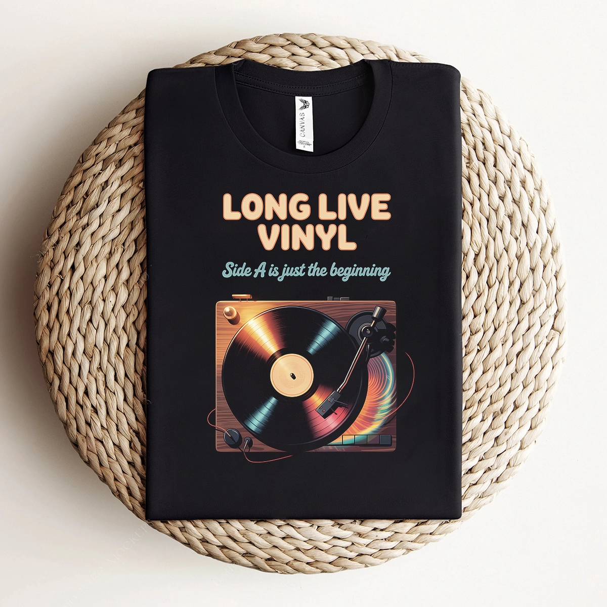 Long Live Vinyl — Side A Is Just the Beginning Rock Tee — Design I