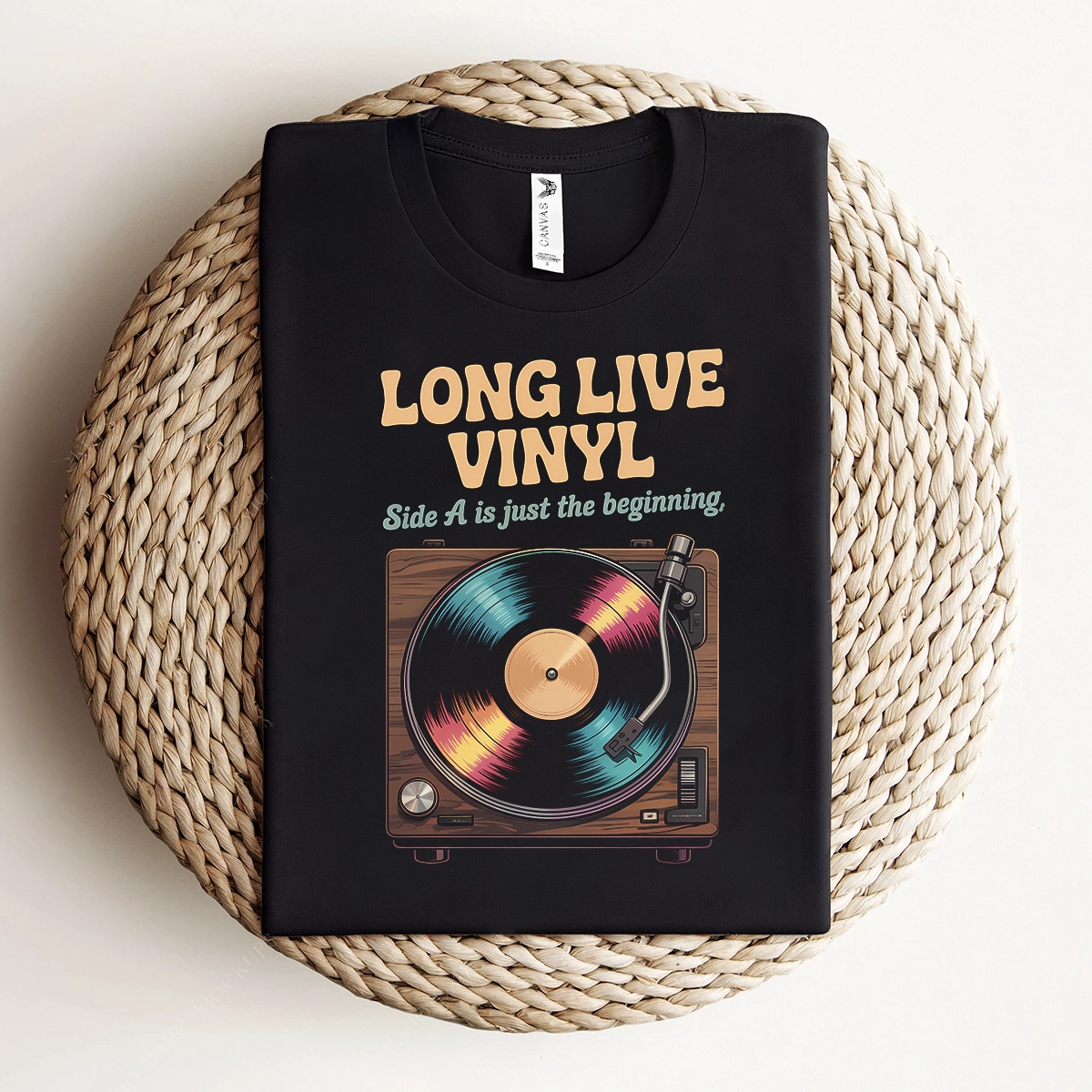 Long Live Vinyl — Side A Is Just the Beginning Rock Tee — Design II