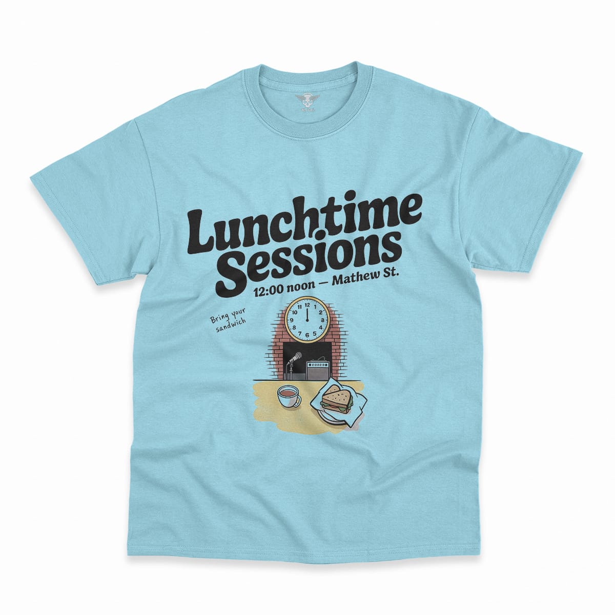 Lunchtime Sessions — 12:00 Noon Mathew Street Liverpool Tee — Design I