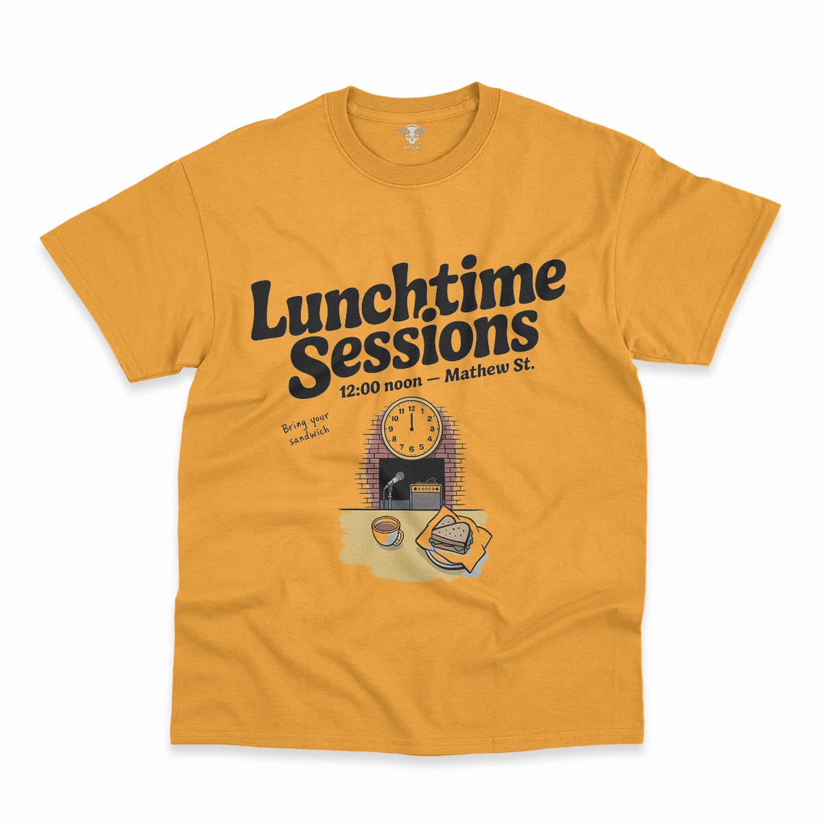 Lunchtime Sessions — 12:00 Noon Mathew Street Liverpool Tee — Design I
