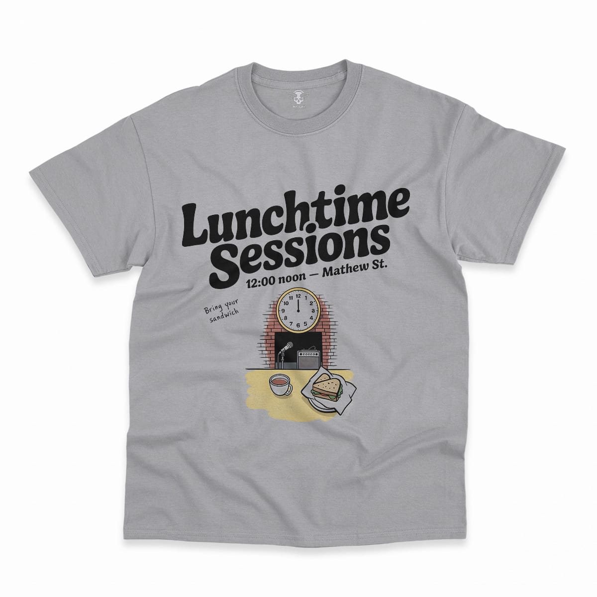 Lunchtime Sessions — 12:00 Noon Mathew Street Liverpool Tee — Design I
