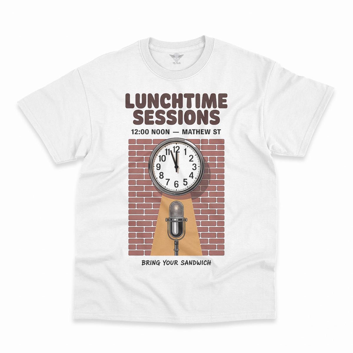 Lunchtime Sessions — 12:00 Noon Mathew Street Liverpool Tee — Design II