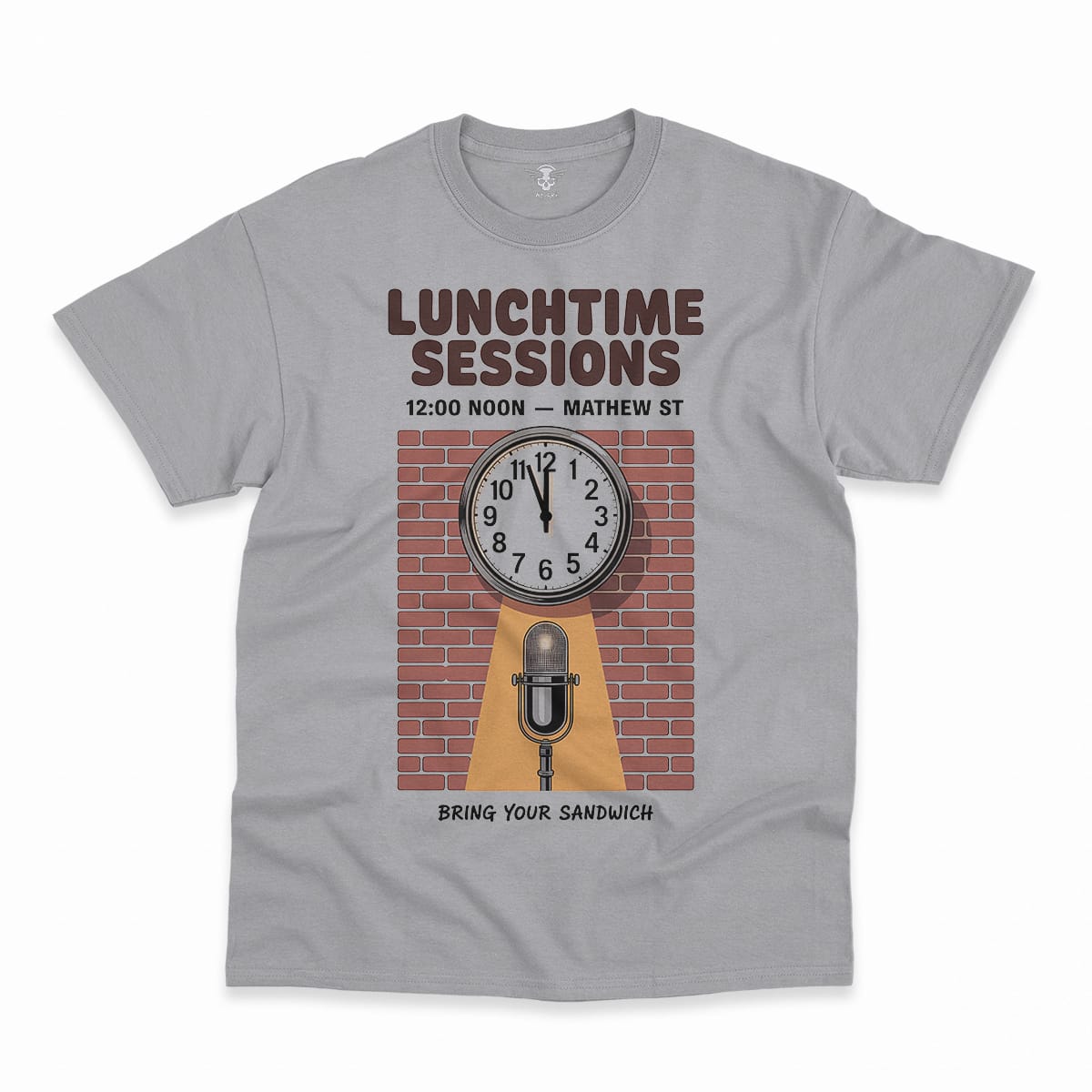 Lunchtime Sessions — 12:00 Noon Mathew Street Liverpool Tee — Design II