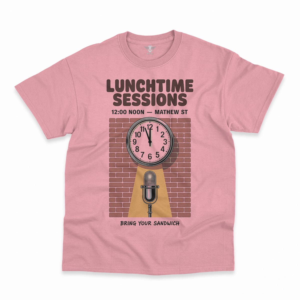 Lunchtime Sessions — 12:00 Noon Mathew Street Liverpool Tee — Design II