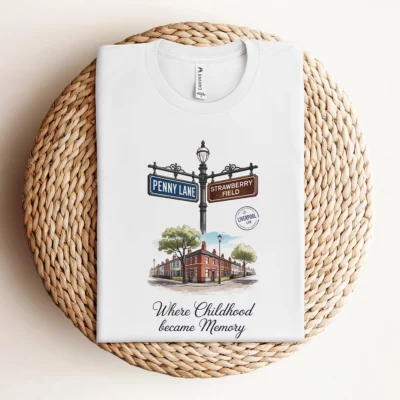 Penny Lane ↔ Strawberry Field — Liverpool L18 Heritage Tee — Design I