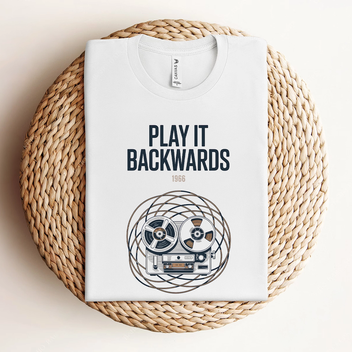 Play It Backwards — 1966 Tape Experiment Rock Tee — Design II