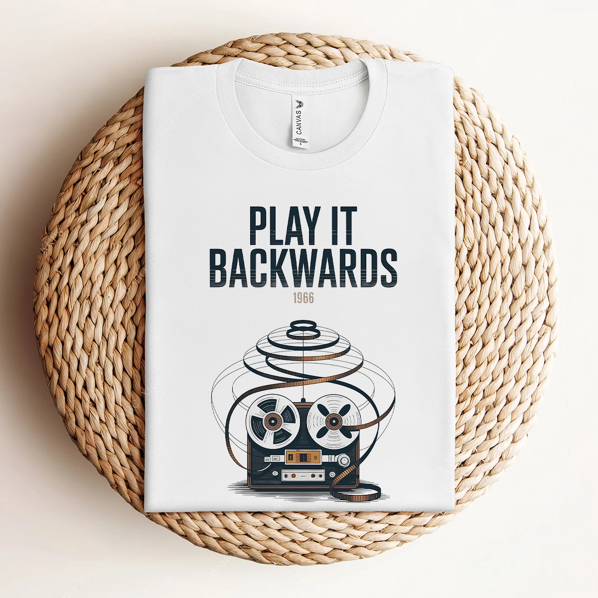 Play It Backwards — 1966 Tape Experiment Rock Tee — Design III