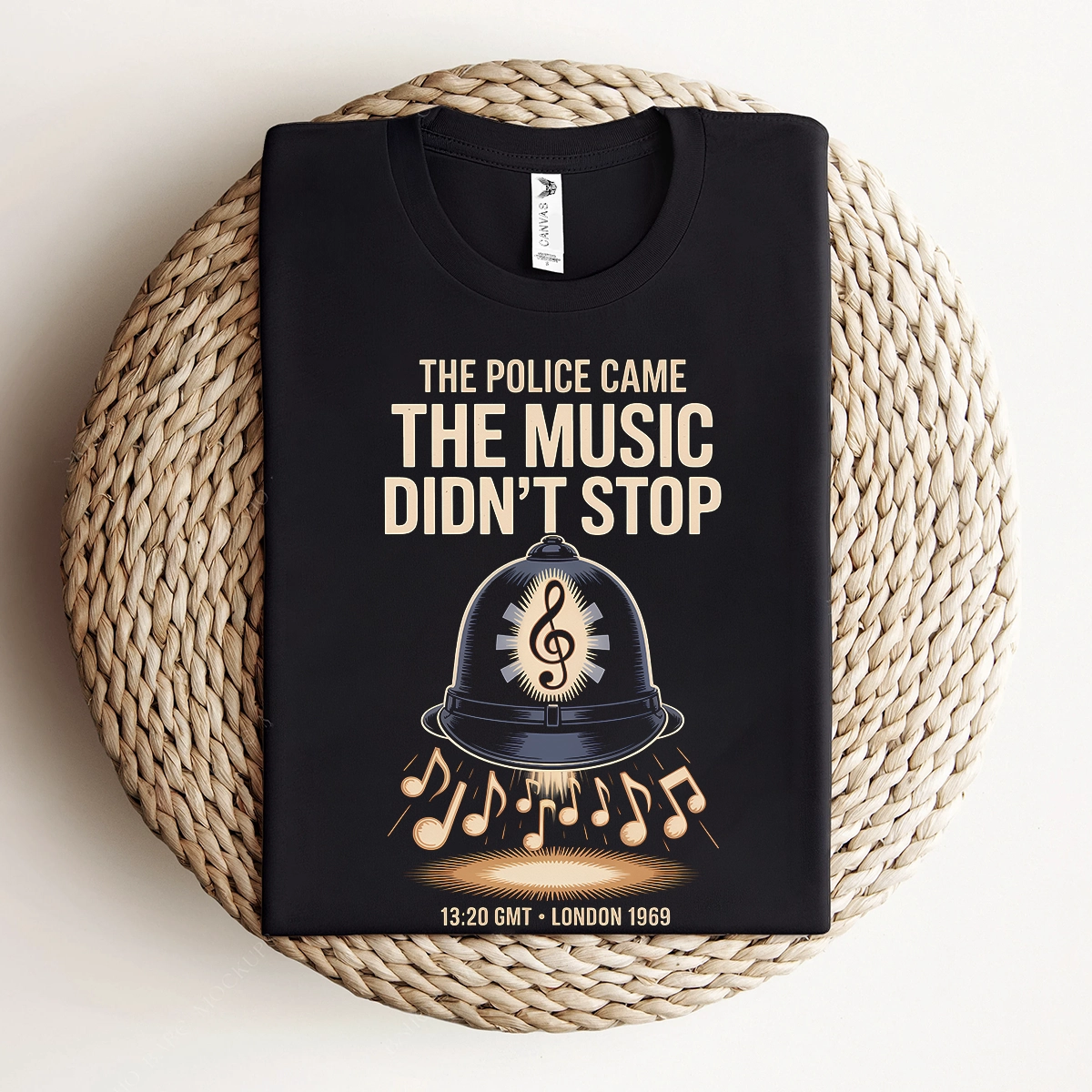 The Police Came — The Music Didn't Stop 1969 Rock Tee