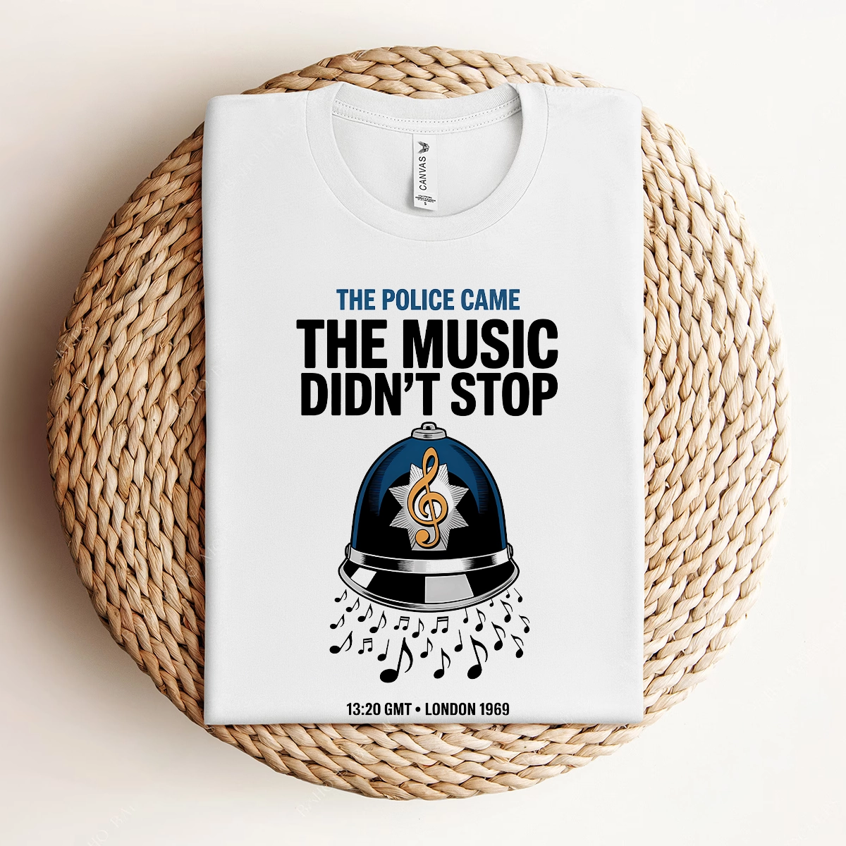 The Police Came — The Music Didn't Stop 1969 Rock Tee — Design II