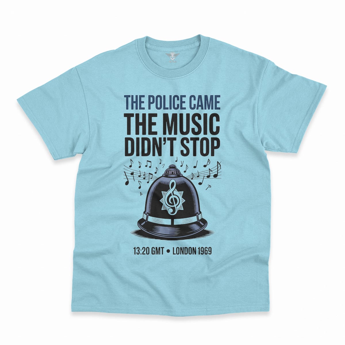 The Police Came — The Music Didn't Stop 1969 Rock Tee — Design IV