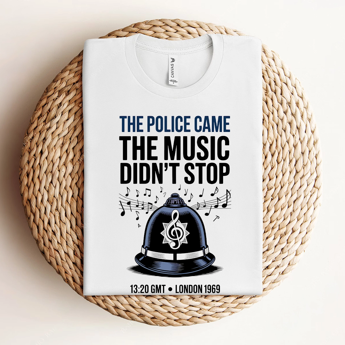 The Police Came — The Music Didn't Stop 1969 Rock Tee — Design IV