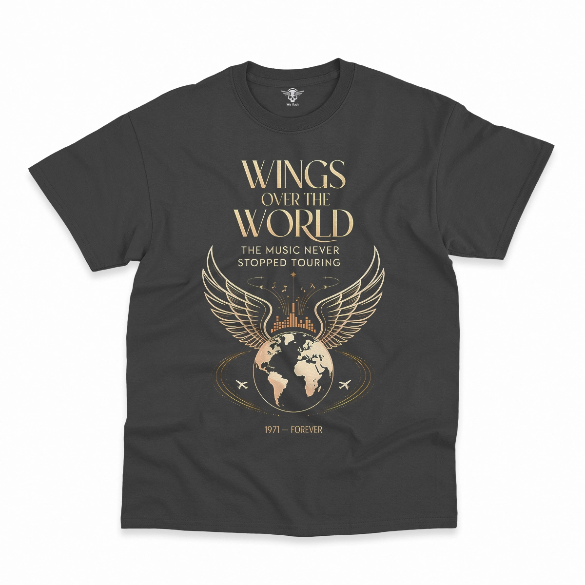 Wings Over the World — The Music Never Stopped Touring Rock Tee